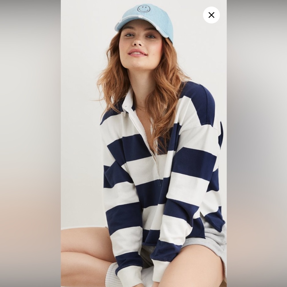Aerie Sporty Prep Rugby Polo (cropped)